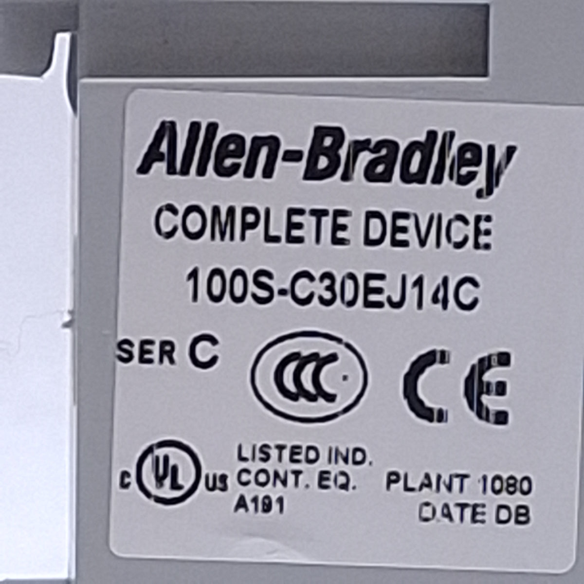 Used Allen Bradley 100S-C30EJ14C Safety Contactor 3-Pole 3NO, 30A 400V, 24VDC Coil