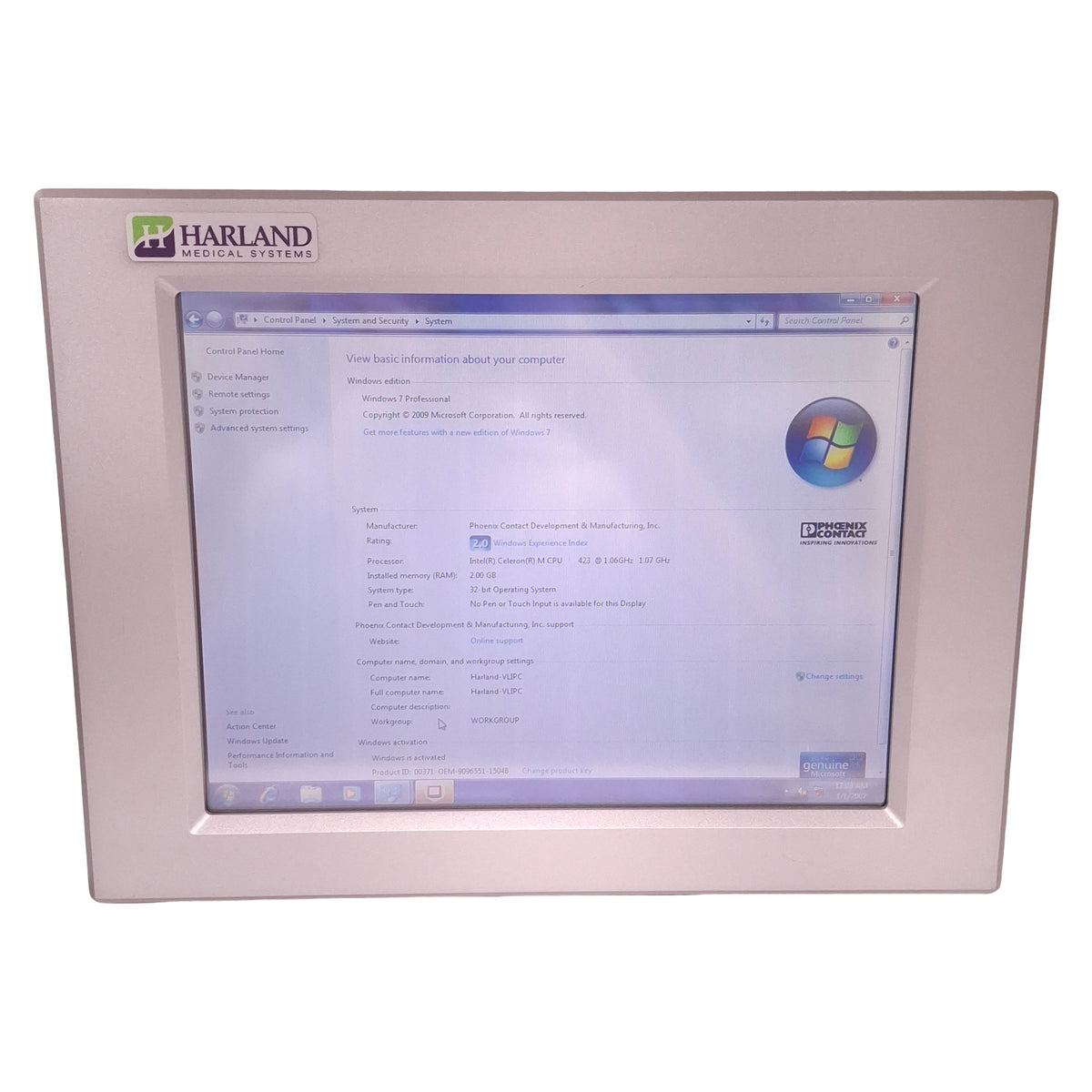Used Phoenix Contact 2913108 /D21/A20/I21 Valveline TouchPanel Industrial PC, 24VDC