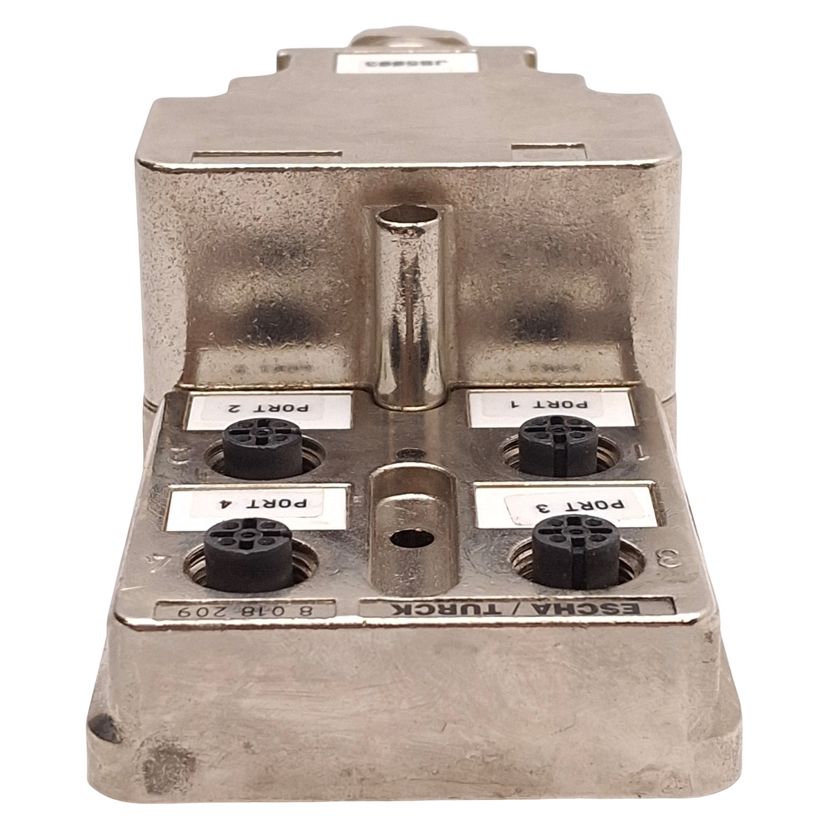 Used Escha/Turck U8018209 4MB12-5P1-MS-SK Junction Box 4-Port, M12 5-Pin Female, Zinc