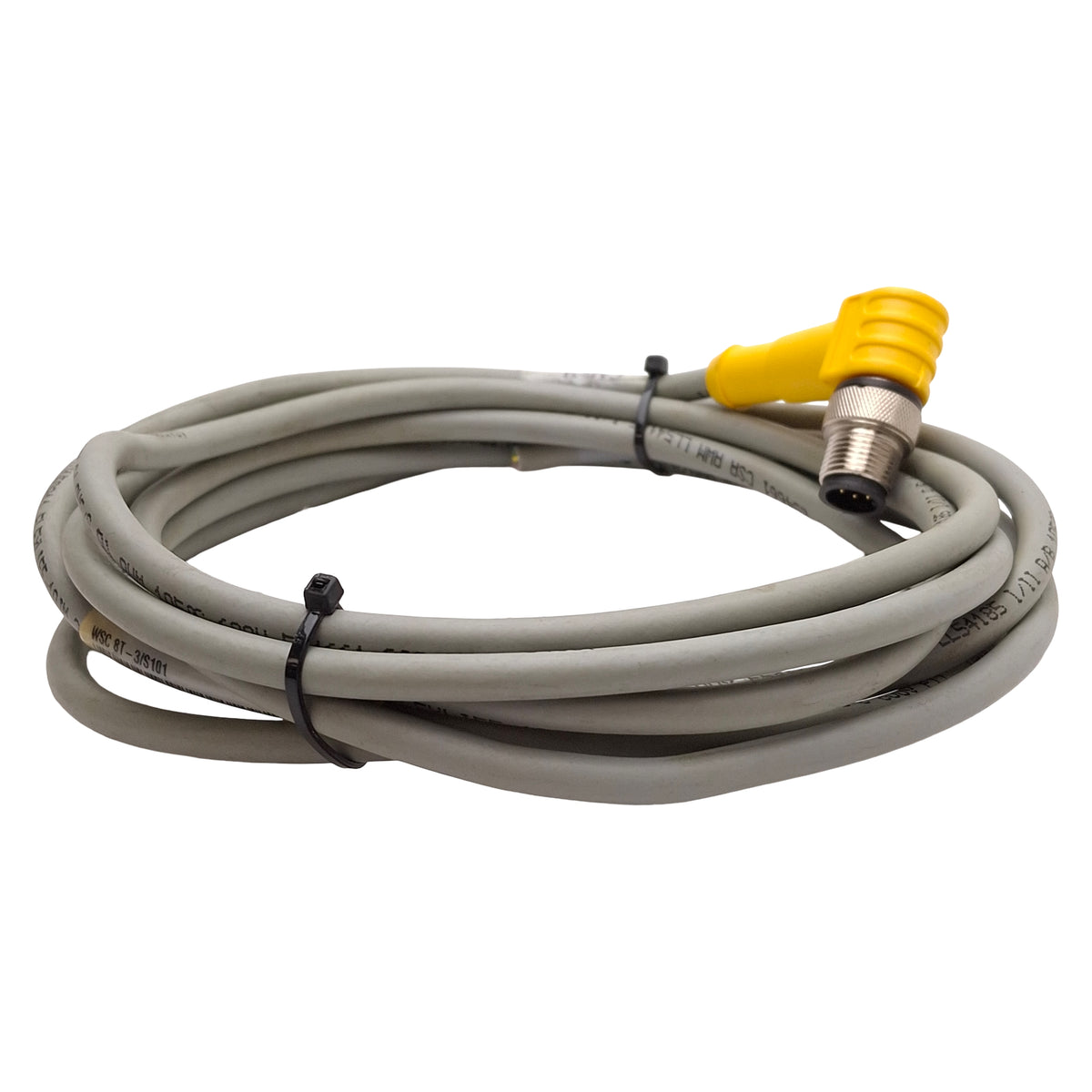 Used Turck WSC 8T-3/S101 Single Ended Cordset, 60VAC/75VDC 2A, M12 8-Pin Male, 9ft