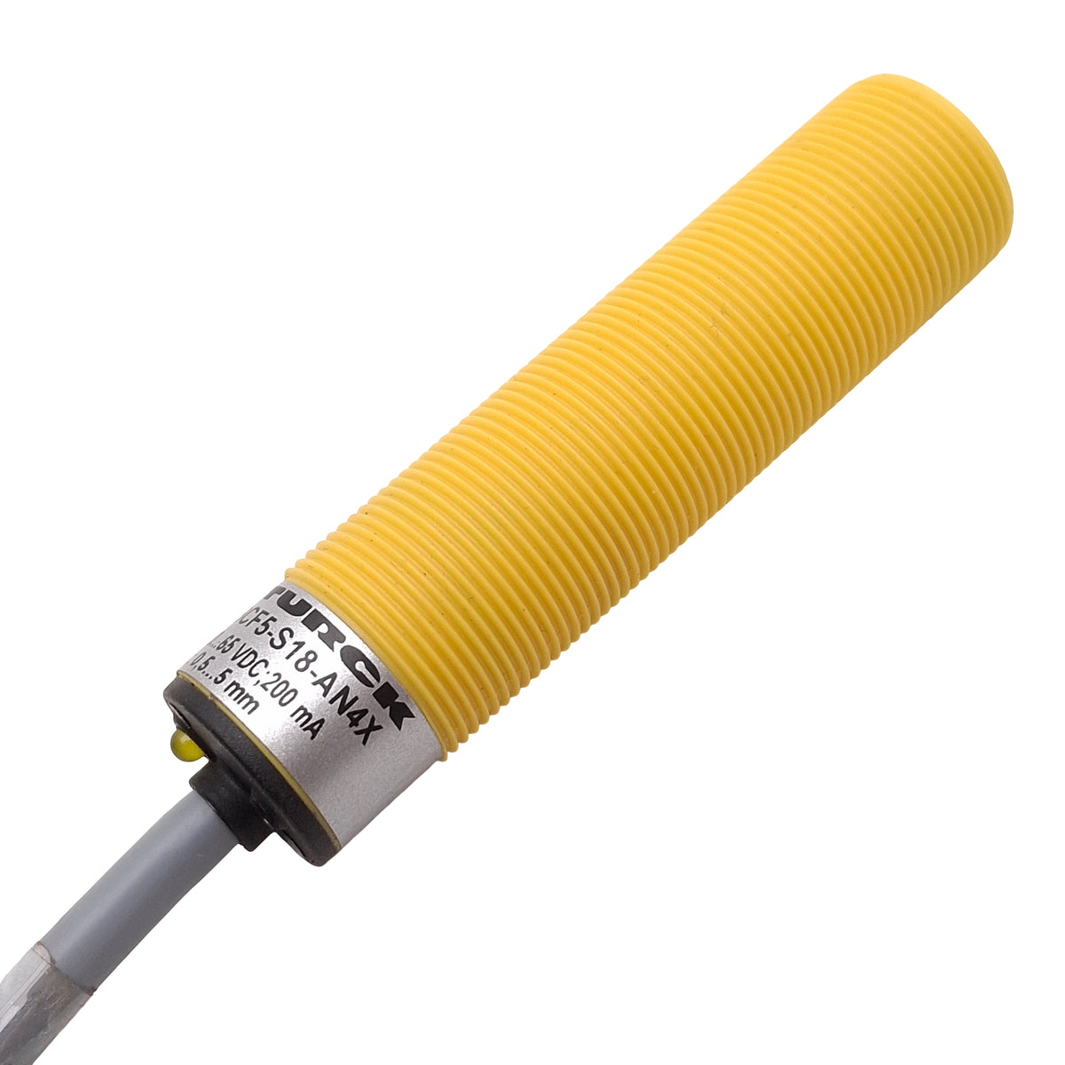 Used Turck BCF5-S18-AN4X Capacitive Proximity Sensor, NPN-NO, 0.5-5mm, M18, 10-65VDC