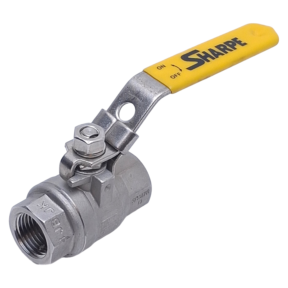 Used Sharpe 1/2-50C7-DTSW Manual Steel Two-Way Ball Valve, 1/2 NPT Ports, 3000 CWP