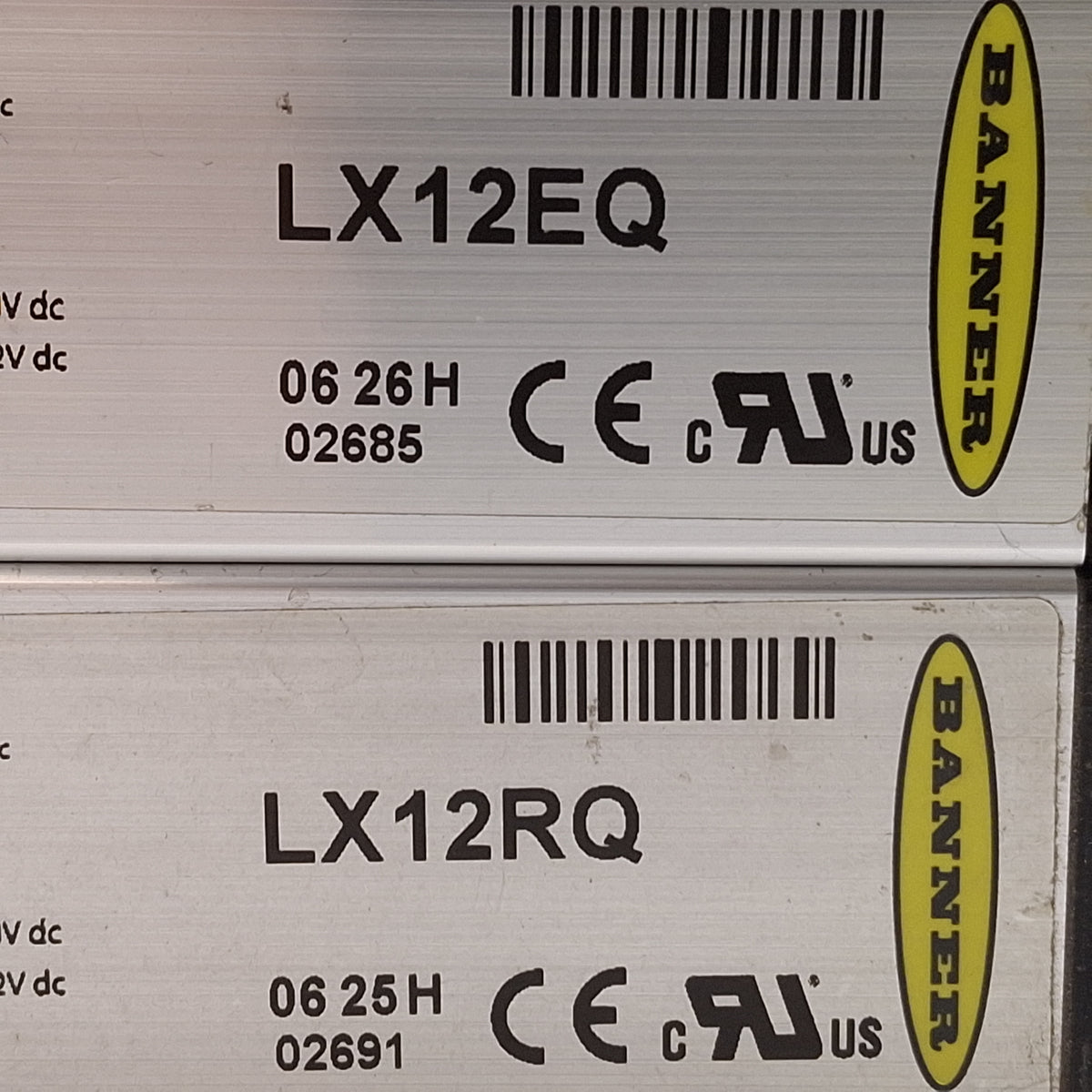 Used Banner LX12EQ / LX12RQ Light Curtain Emitter & Receiver, 0.3-2m Range, 10-30VDC