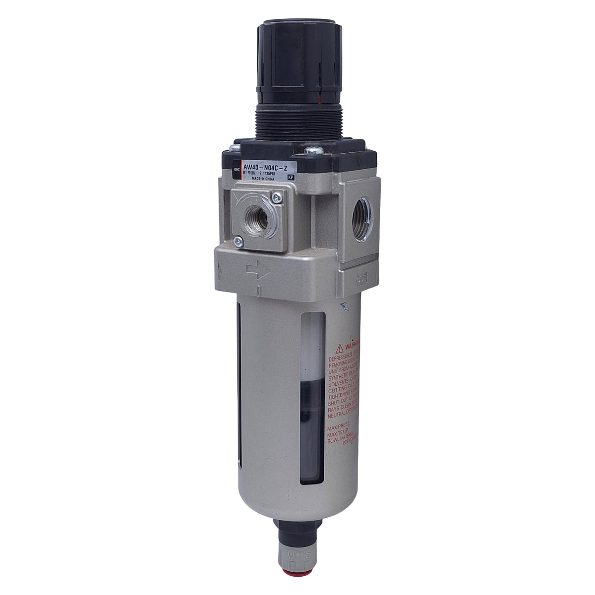 Used SMC AW40-N04C-Z Filter Regulator 5µm, 0.05-0.7MPa Set Pressure, 1/2 NPT Ports