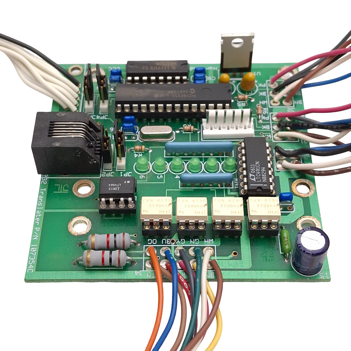 Used Harland Medical Systems 107354C Encoder Translator Board, RJ12, DB9 Male