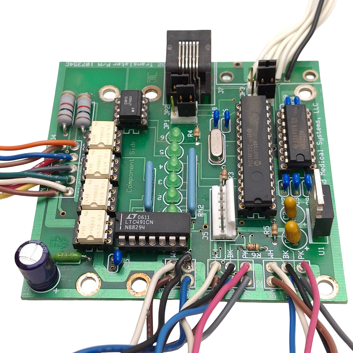 Used Harland Medical Systems 107354C Encoder Translator Board, RJ12, DB9 Male