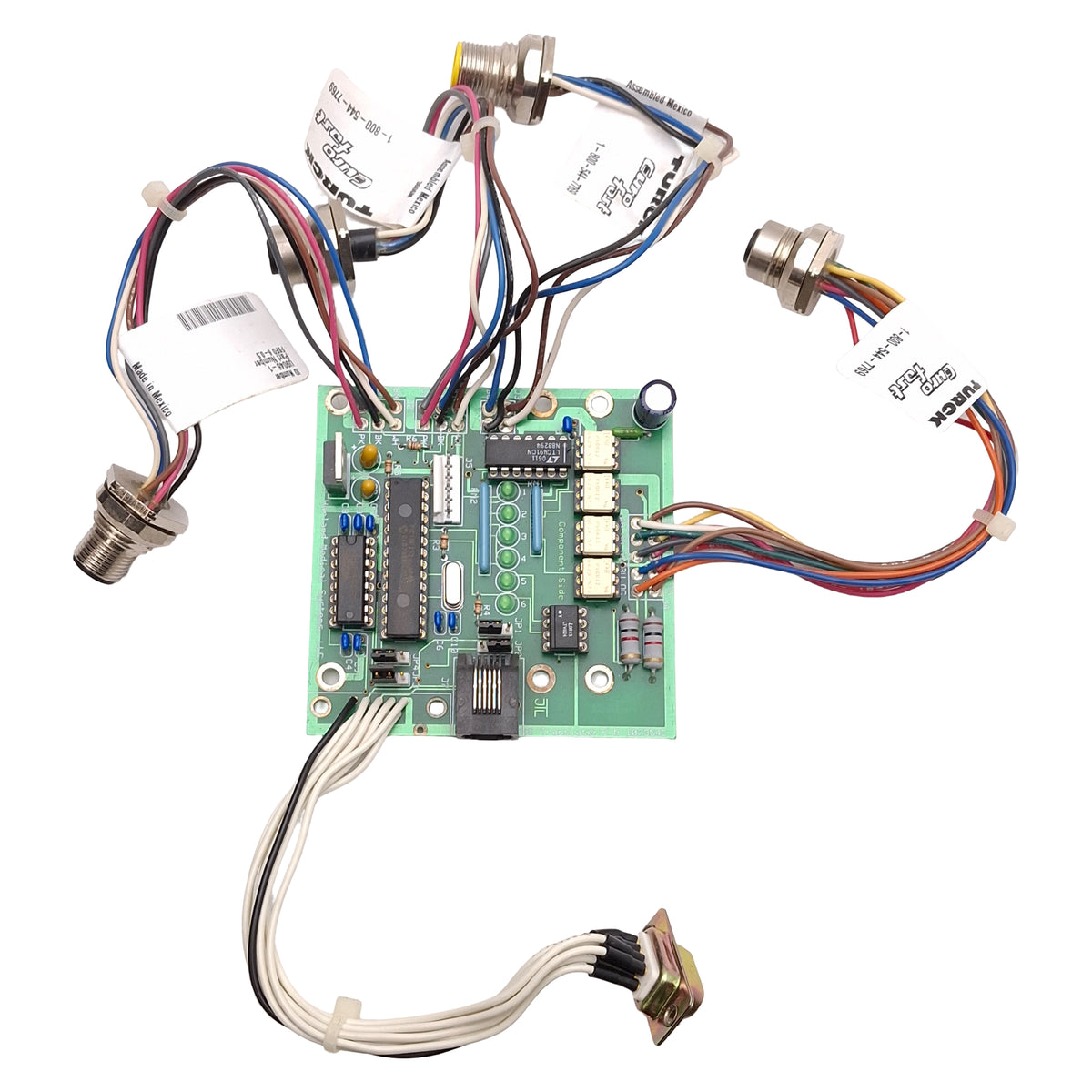 Used Harland Medical Systems 107354C Encoder Translator Board, RJ12, DB9 Male