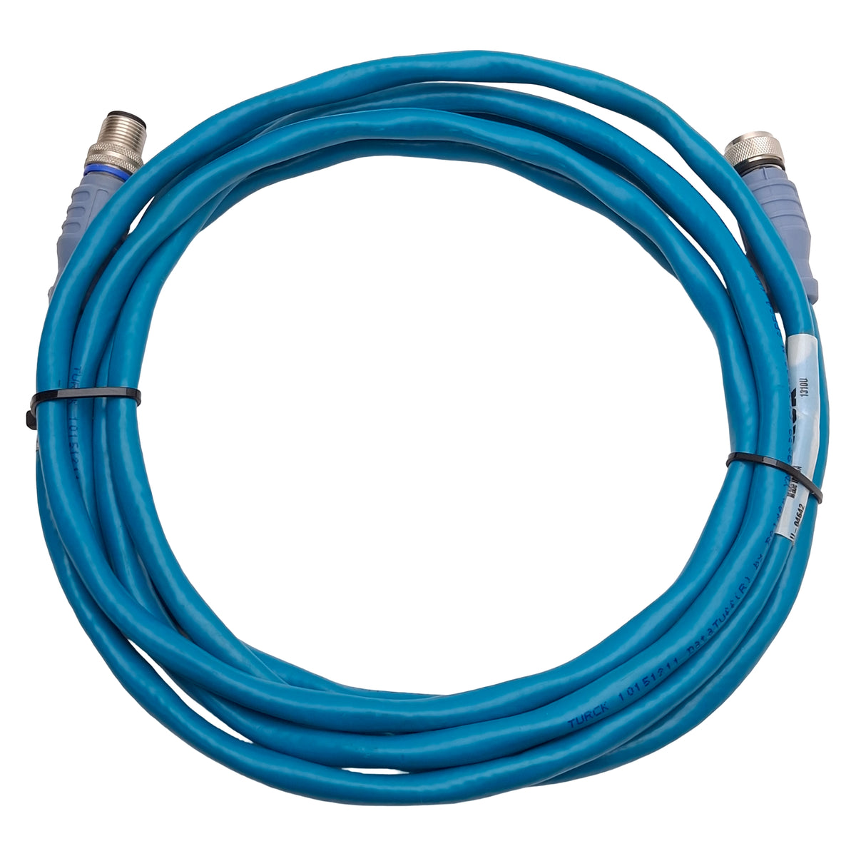 Used Turck RSSD RKSD 441-3M Industrial Ethernet Cable, 250V 4A, M12 4-Pin, 3m