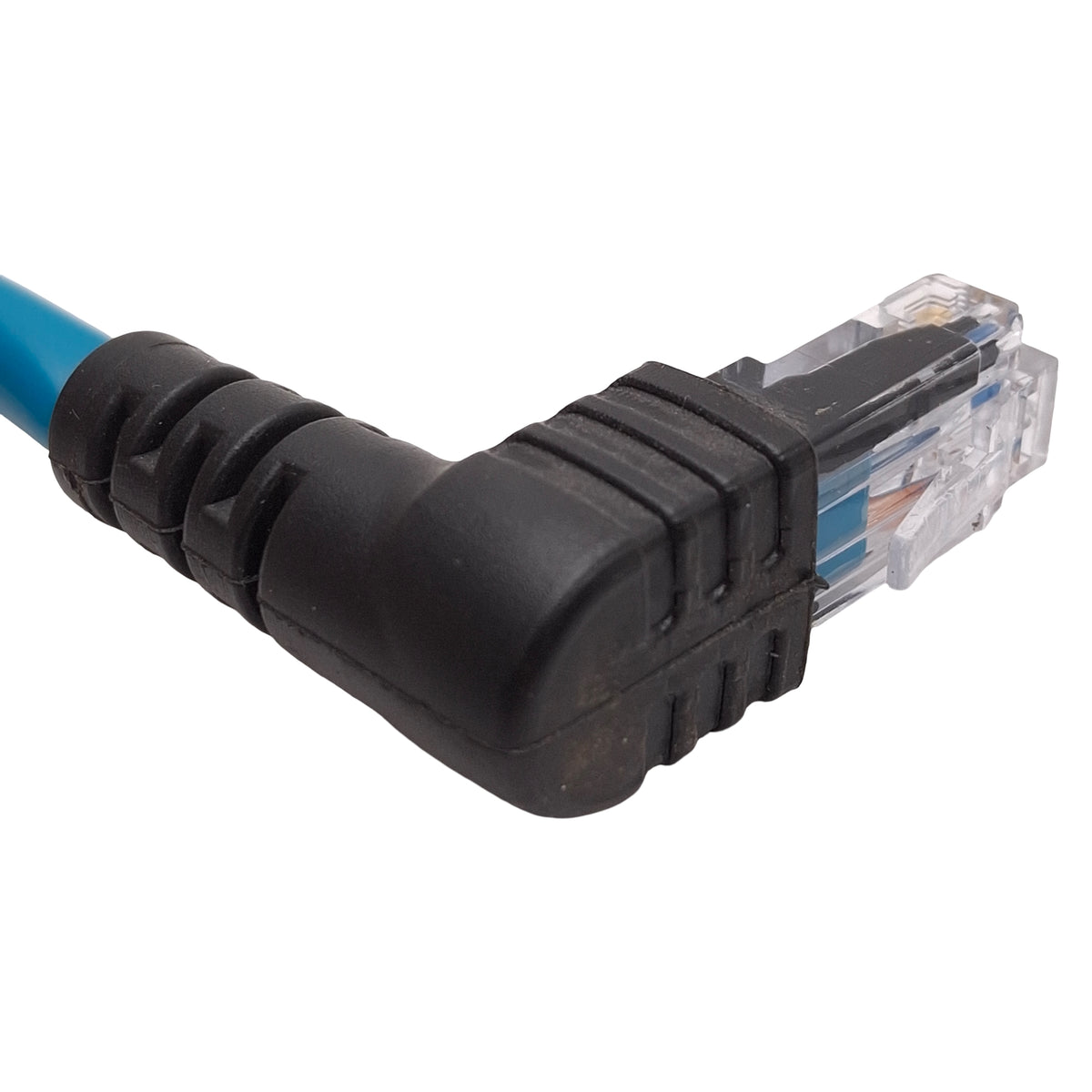Used Turck RSCD WRJ45E 440-4M Ethernet Cordset, 42V 1.5A, M12 4-Pin Male, RJ45, 4m