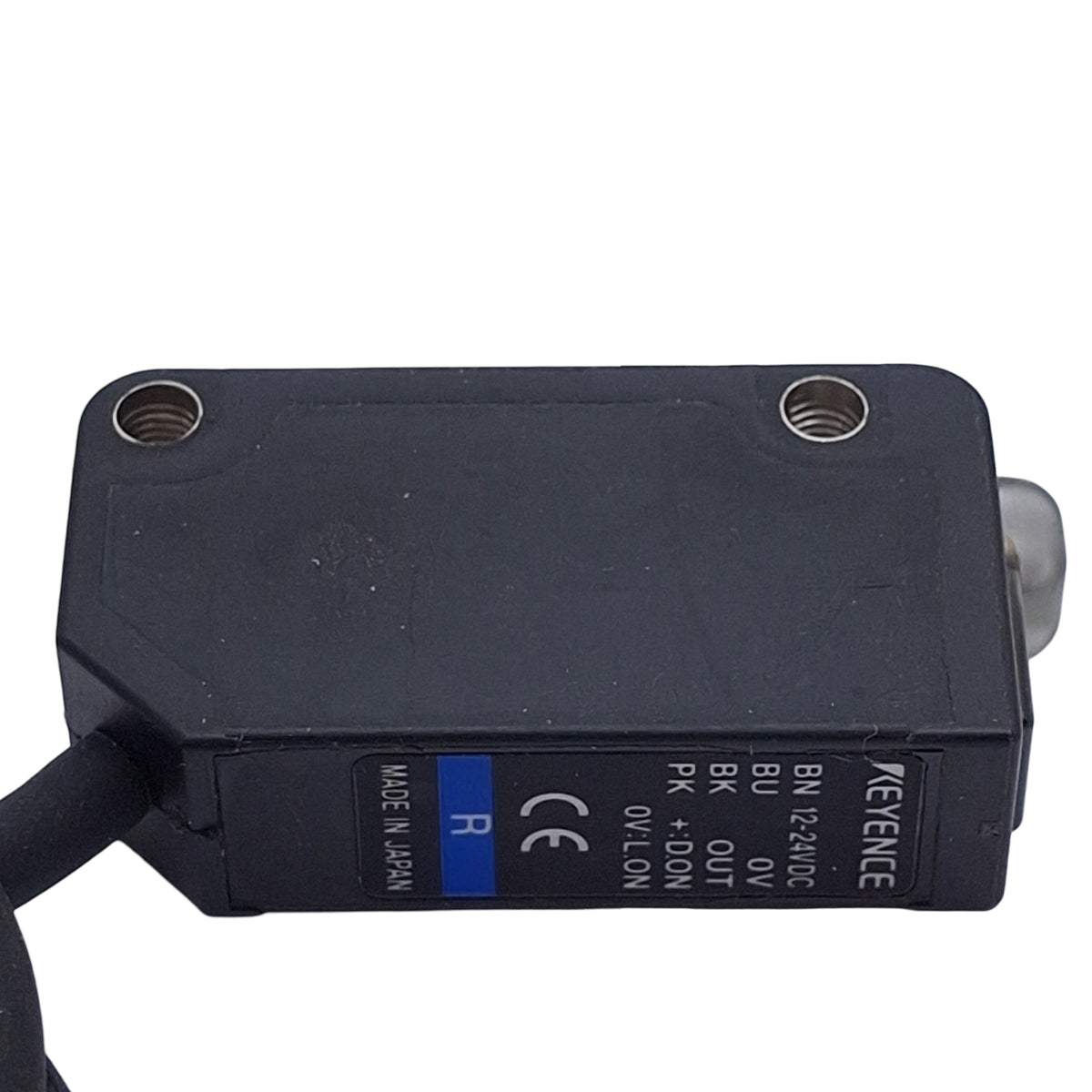 Used Keyence PZ-M51 Photoelectric Sensor, NPN, 10m Range, 12-24VDC, 4-Wire Cable