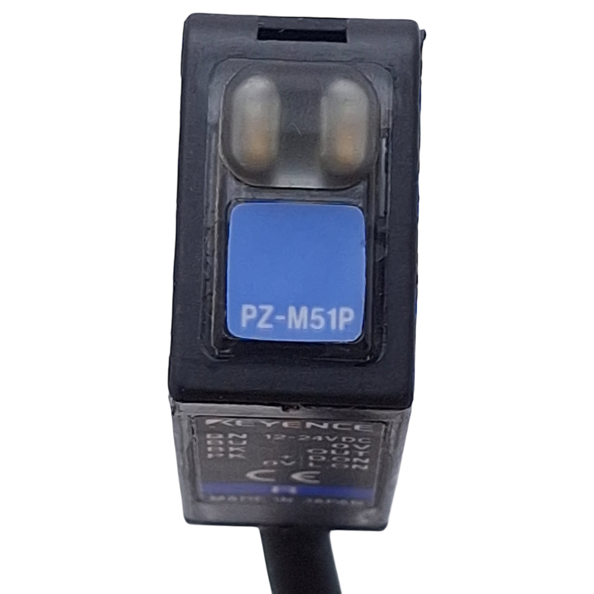 Used Keyence PZ-M51P Photoelectric Sensor, PNP, 10m Range, 12-24VDC, 4-Wire Cable
