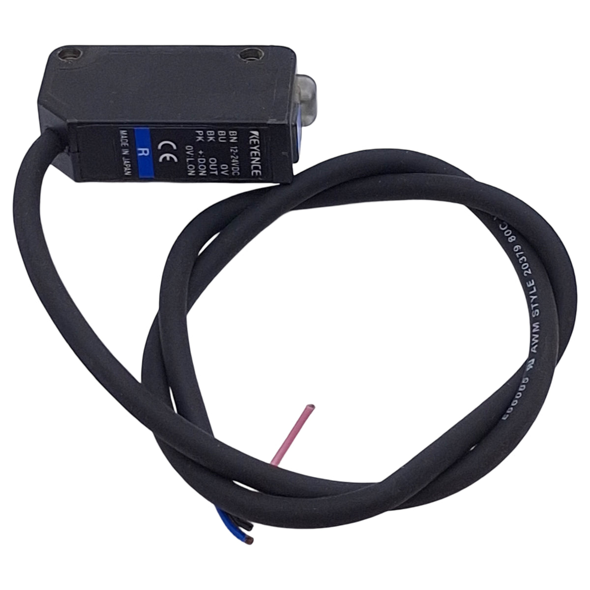 Used Keyence PZ-M51P Photoelectric Sensor, PNP, 10m Range, 12-24VDC, 4-Wire Cable