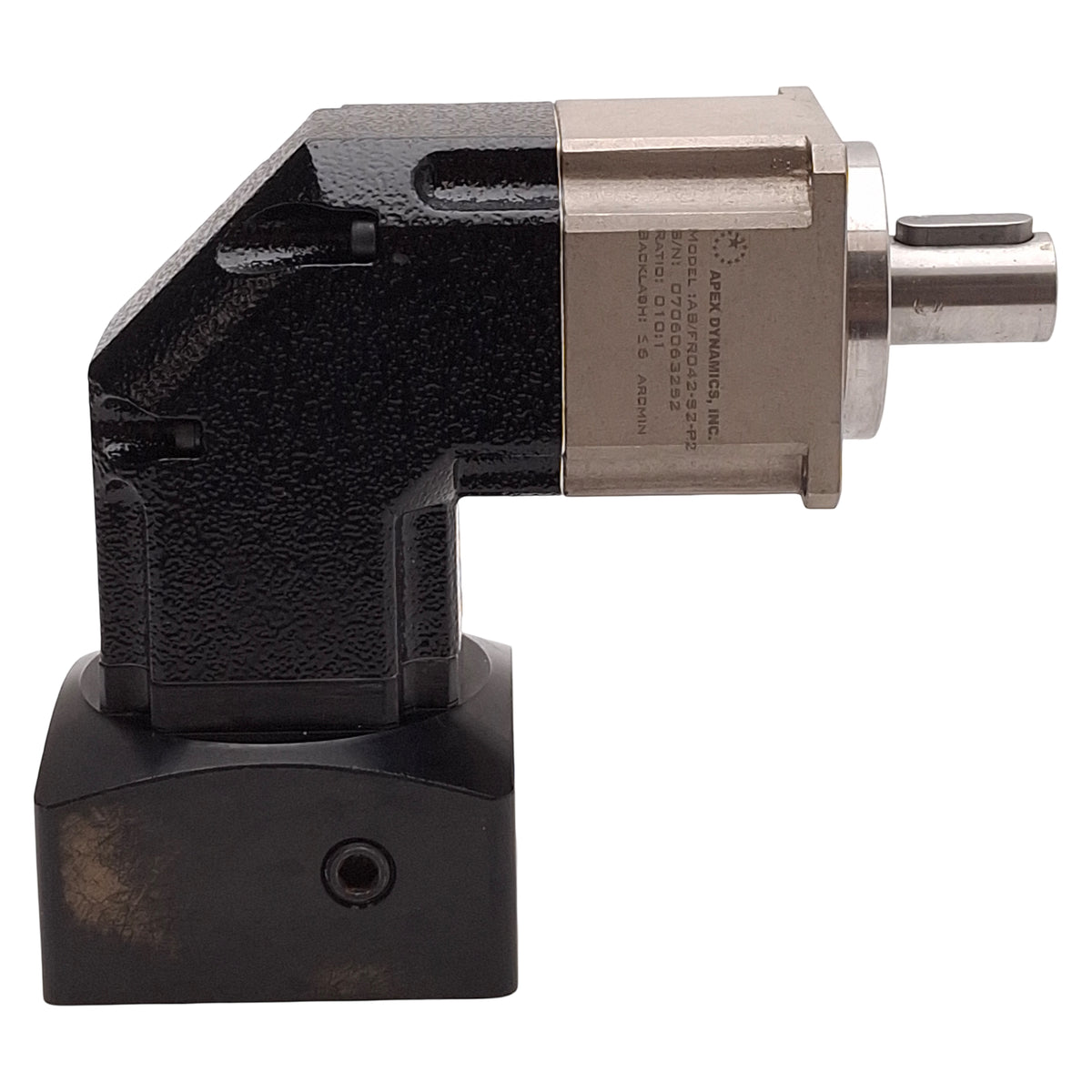 Used Apex Dynamics AB/FR042-S2-P2 Right Angle Gearhead, 10:1, M4, 55mm to 42mm Flange