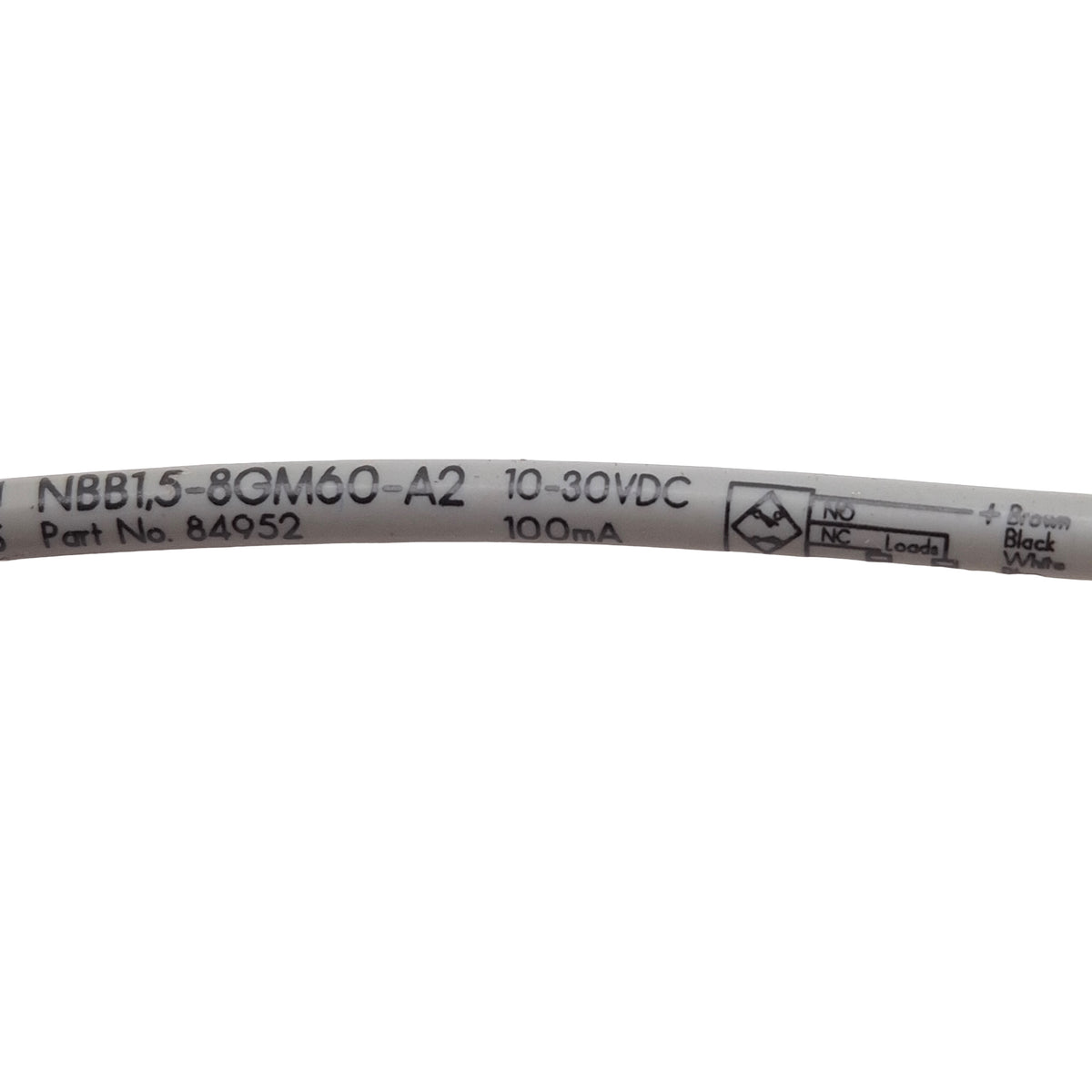 Used Pepperl+Fuchs NBB1,5-8GM60-A2 Proximity Sensor, PNP-NO/NC, 1.5mm, 10-30VDC, 6ft