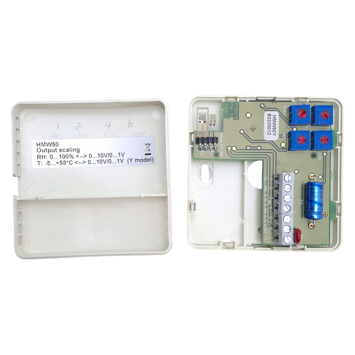 Used Vaisala HMW50Y Humidity & Temperature Transmitter 15-35VDC, 0-100%RH Range