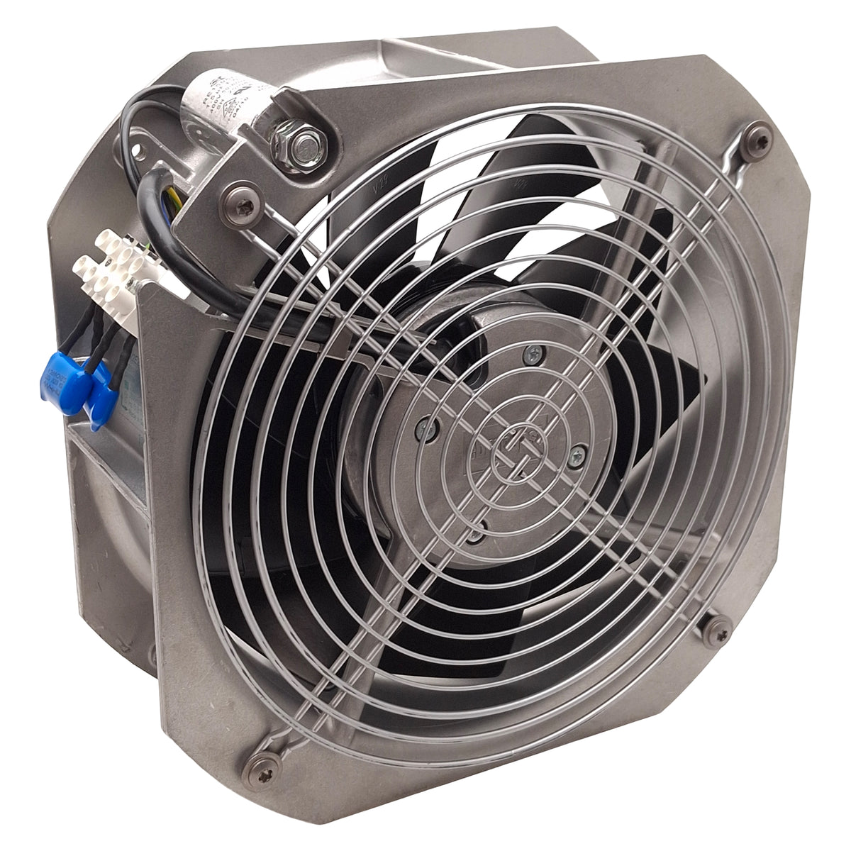 Used EBM Papst W2E200-HH38-05 Axial Component Fan, 615cfm, 2800rpm, 225x225mm, 230VAC