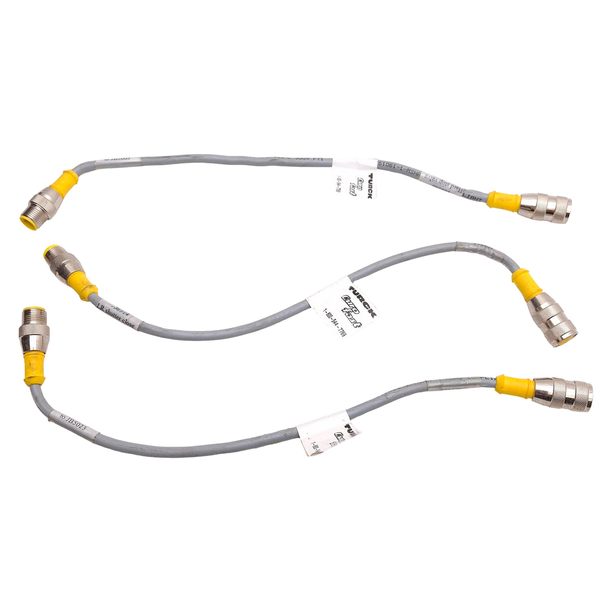 Used Lot of 3 Turck RK 4.4T-0.3-RS 4.4T Extension Cable M12 4-Pin Male to Female 0.3m
