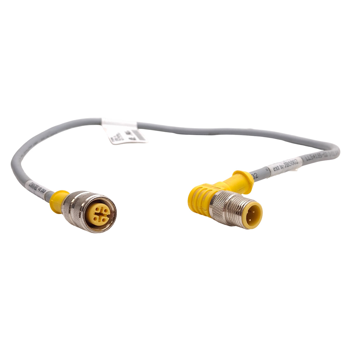 Used Lot of 4 Turck RK 4T-0.5-WS 4T Extension Cable, M12 4-Pin Male to Female, 0.5m