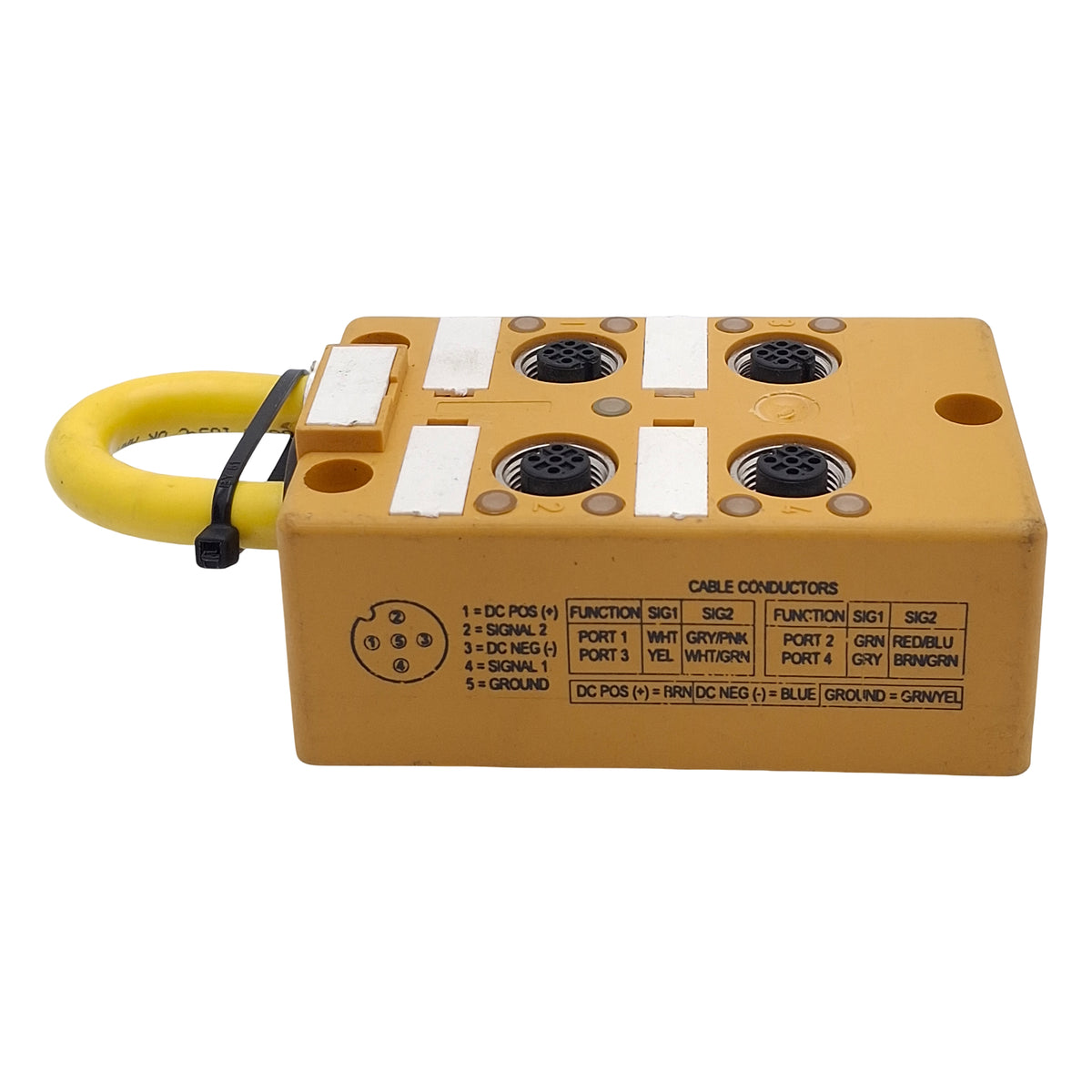Used Turck VB 40.5-P7X9-5 EuroFast Home Run Junction Box, 4-Port 5-Pin M12, 4A 48V