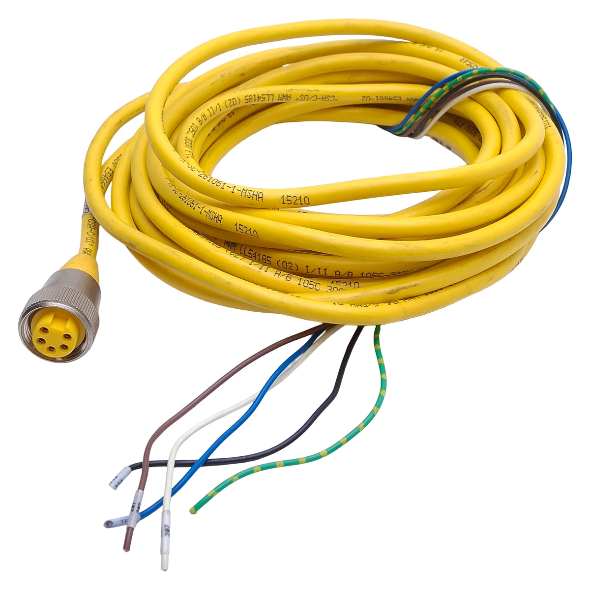 Used Turck RKM 50-10M Single Ended Cordset 7/8in-16UN 5-Pin Minfast Female, 21ft