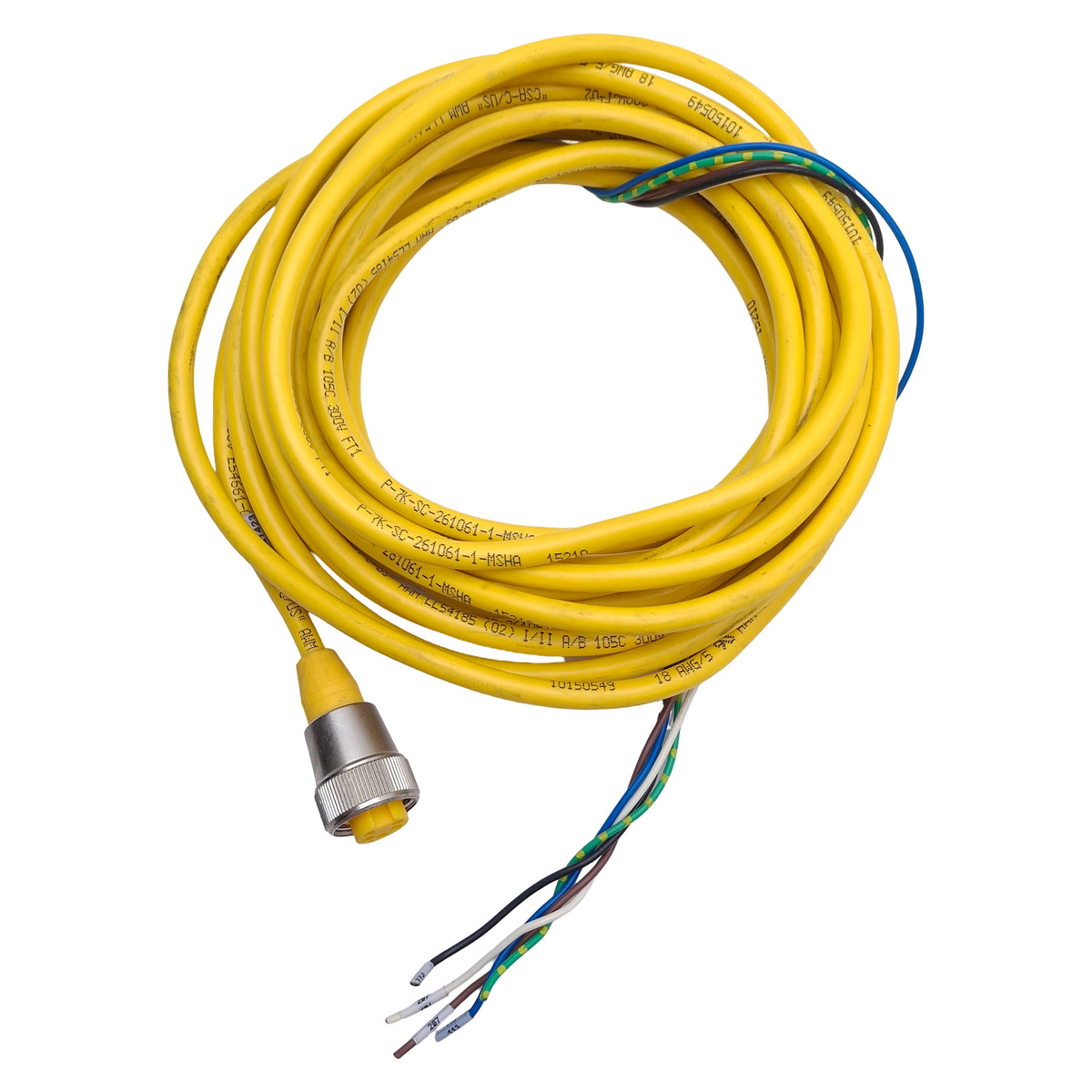Used Turck RKM 50-10M Single Ended Cordset 7/8in-16UN 5-Pin Minfast Female, 21ft