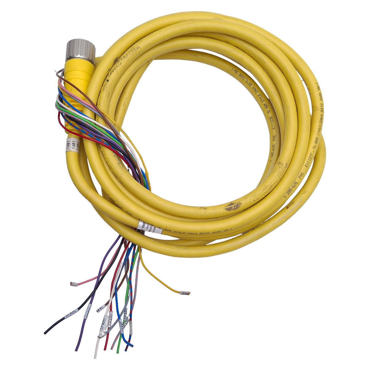 Used Allen Bradley 889M-F12AH-5 Cordset, M23 12-Pin Female to Flying Leads, 15ft