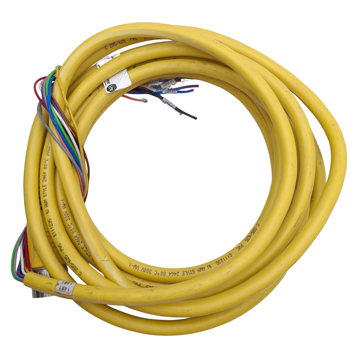 Used Allen Bradley 889M-F12AH-5 Cordset, M23 12-Pin Female to Flying Leads, 15ft