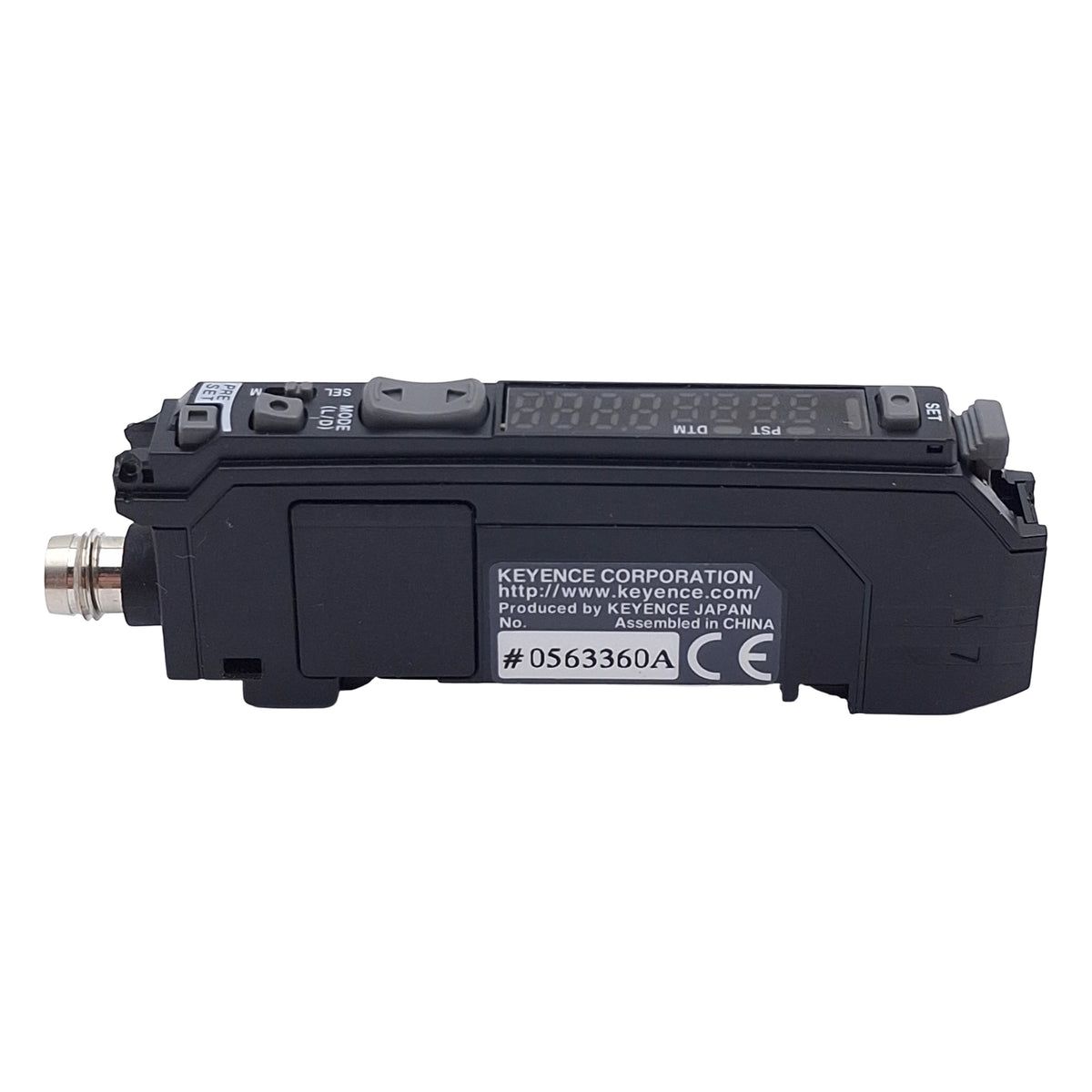 Used Keyence FS-N11CP Digital Fiber Optic Amplifier, PNP, 12-24VDC, 100mA, 4-Pin M8
