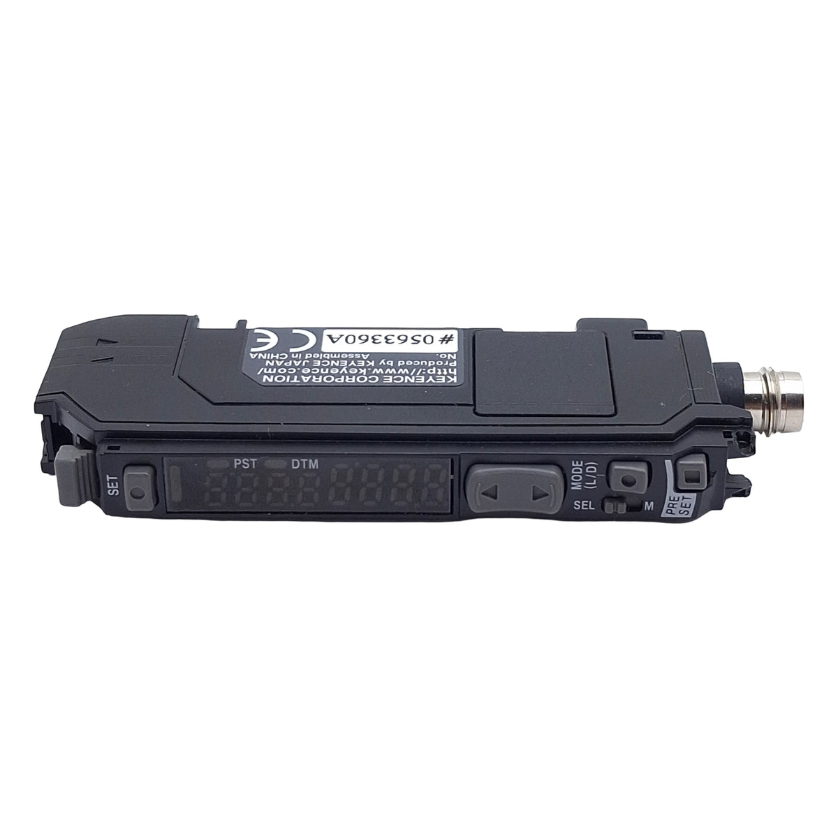 Used Keyence FS-N11CP Digital Fiber Optic Amplifier, PNP, 12-24VDC, 100mA, 4-Pin M8