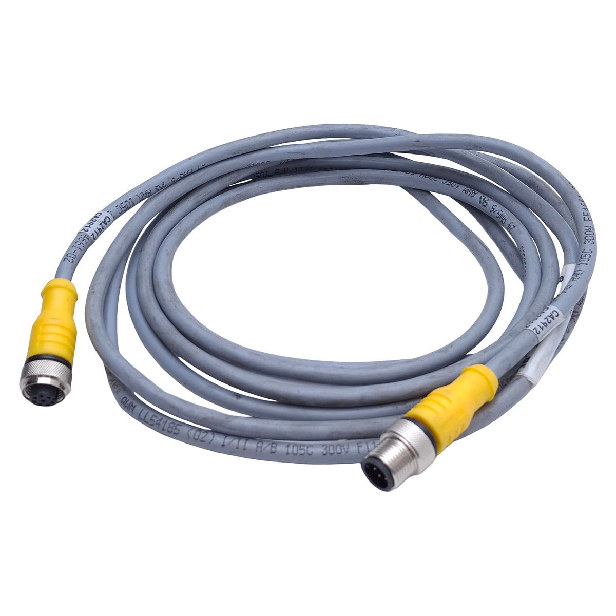 Used Turck RKC 6T-3-RSC 6T Cordset M12 Straight 6-Pin Male to Female, 3m Length