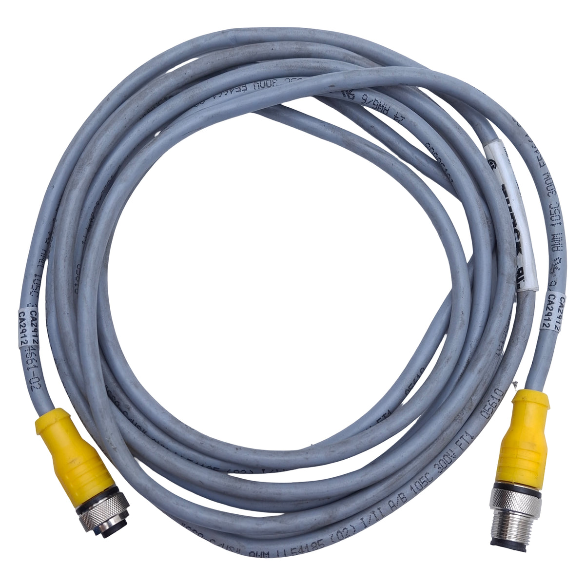 Used Turck RKC 6T-3-RSC 6T Cordset M12 Straight 6-Pin Male to Female, 3m Length