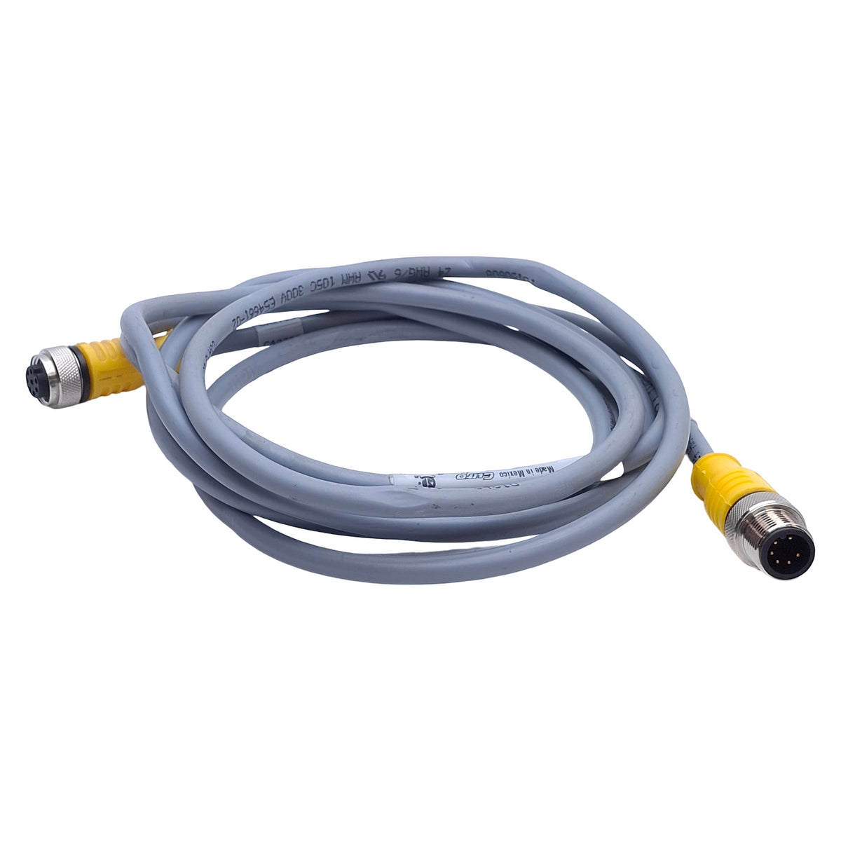 Used Turck RKC 6T-2-RSC 6T Cordset M12 Straight 6-Pin Male to Female, 2m Length