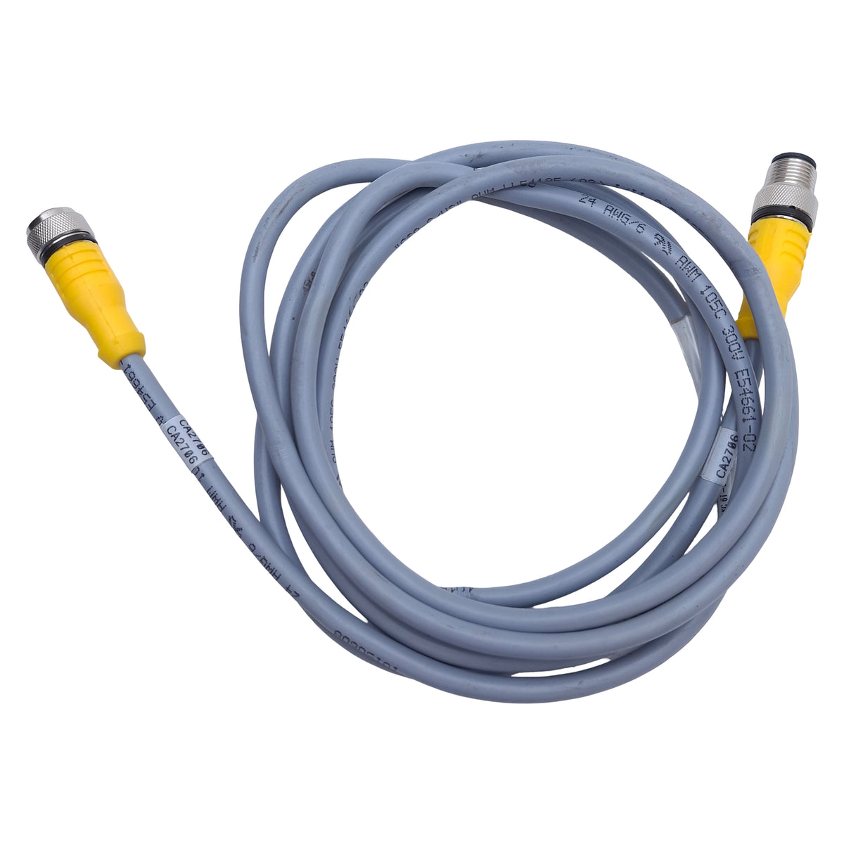 Used Turck RKC 6T-2-RSC 6T Cordset M12 Straight 6-Pin Male to Female, 2m Length