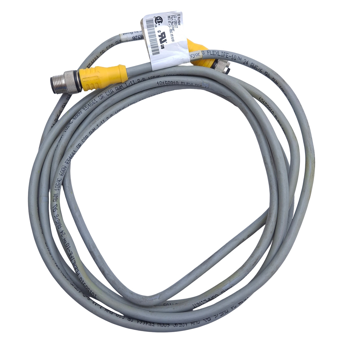 Used Turck RKC 6T-3-RSC 6T/S101 Cordset M12 Straight 6-Pin Male to Female, 3m Length