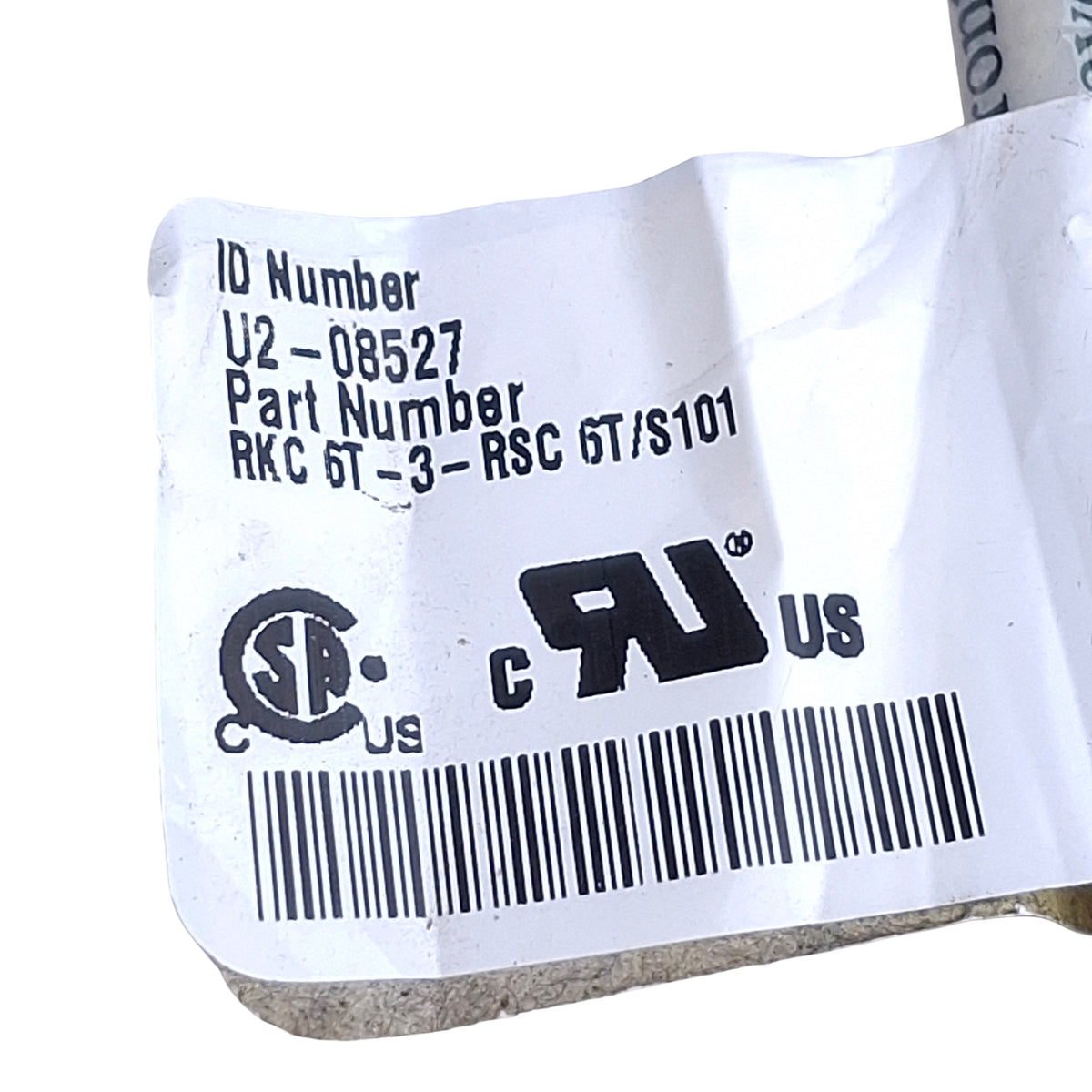 Used Turck RKC 6T-3-RSC 6T/S101 Cordset M12 Straight 6-Pin Male to Female, 3m Length