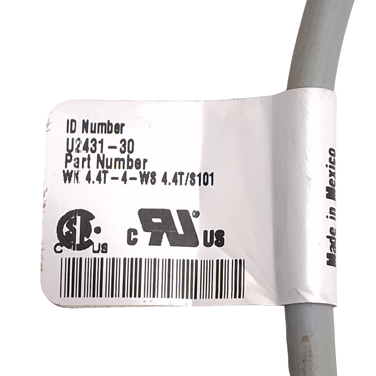 Used Turck WK 4.4T-4-WS 4.4T/S101 Extension Cable, 90° M12 4-Pin Male to Female, 4m