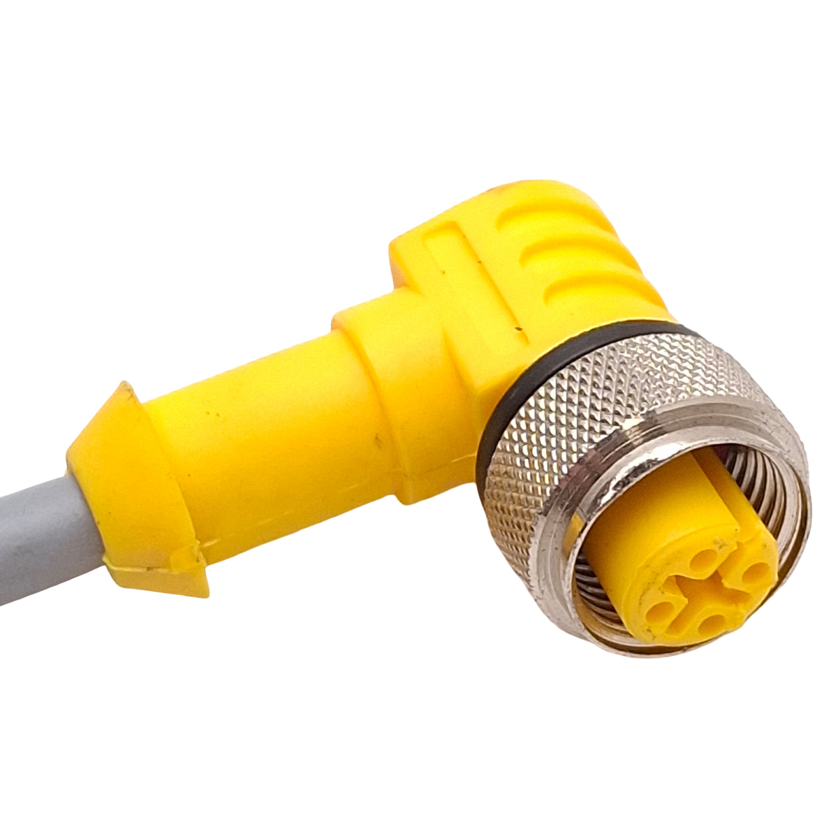 Used Turck WK 4.4T-4-WS 4.4T Extension Cable Right Angle M12 4-Pin Male to Female, 4m