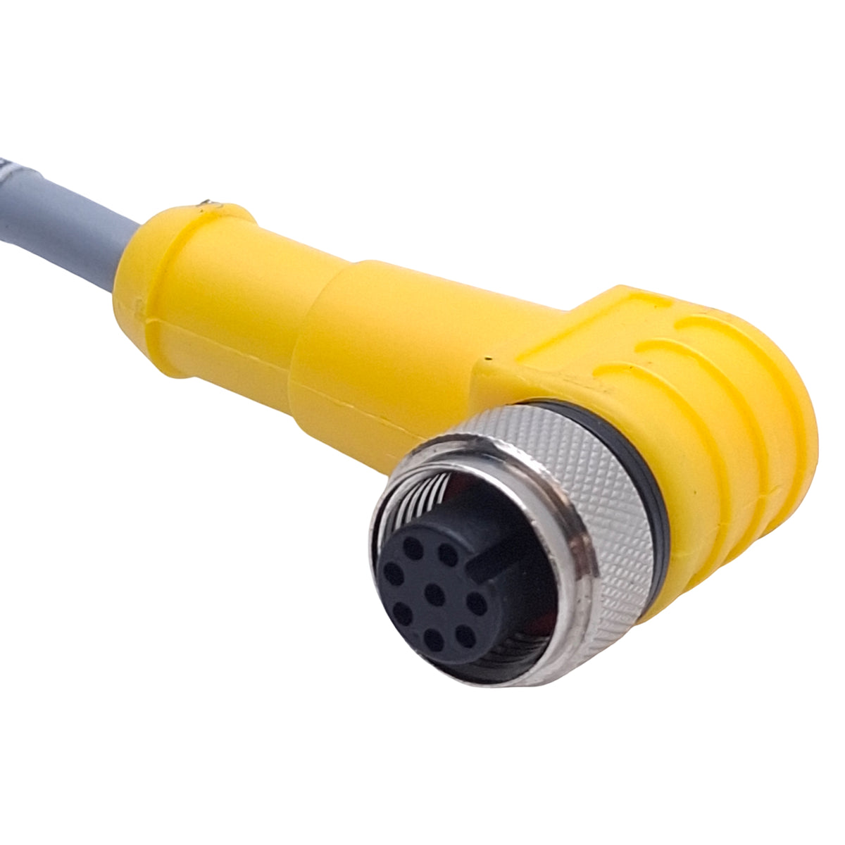 Used Turck WKC 6T-8 Single-Ended Cordset M12 Right-Angle 6-Pin Female, 16ft Length