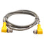 Used Turck WKC 6T-2-WSC 6T/S101 Extension Cable, 90° M12 6-Pin Male to Female, 2m