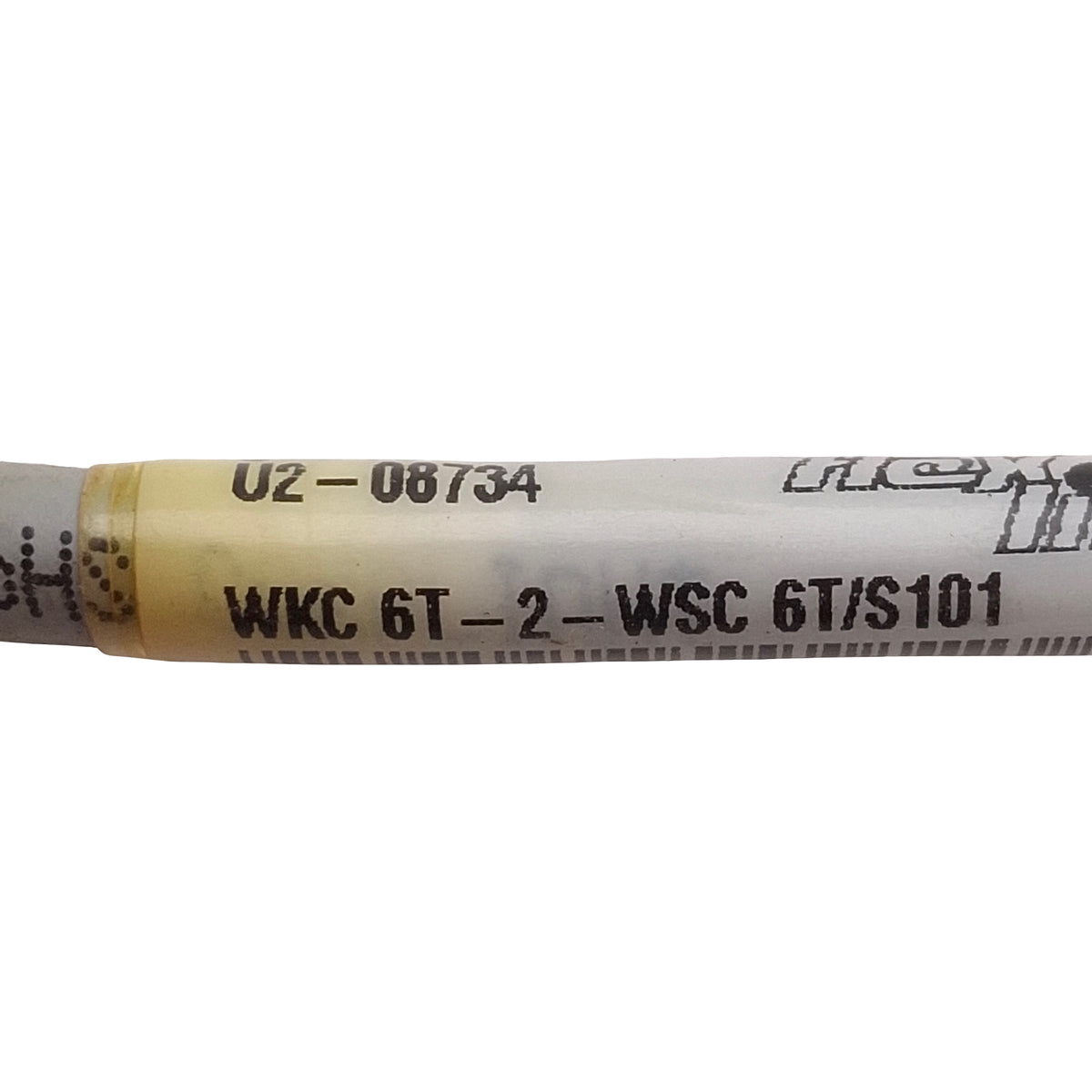 Used Turck WKC 6T-2-WSC 6T/S101 Extension Cable, 90° M12 6-Pin Male to Female, 2m
