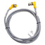 Used Turck WK 4.6T-2-WS 4.6T Extension Cable Right Angle M12 6-Pin Male to Female, 2m