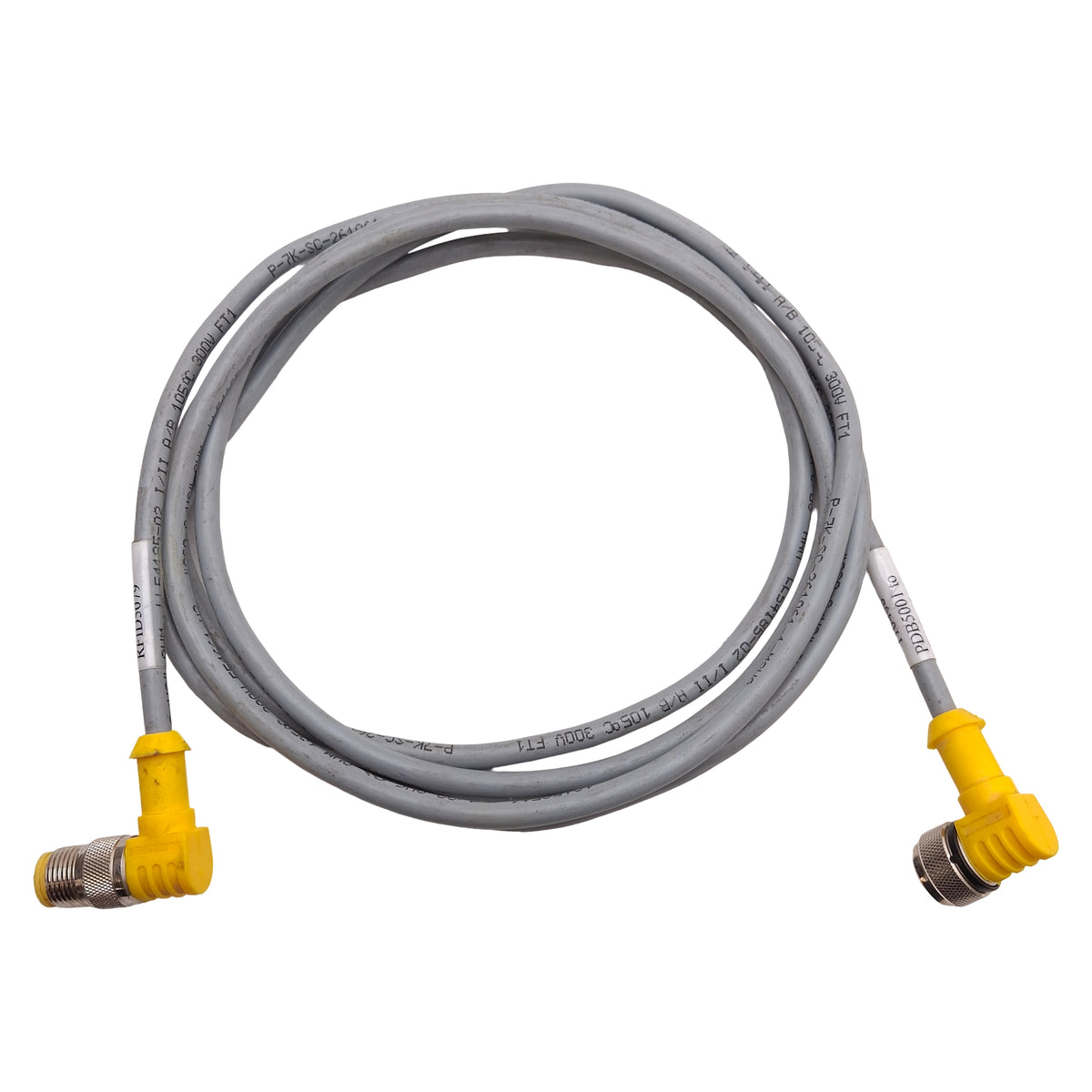 Used Lot of 3 Turck WK 4.4T-2-WS 4.4T Extension Cable 90° M12 4-Pin Male to Female 2m