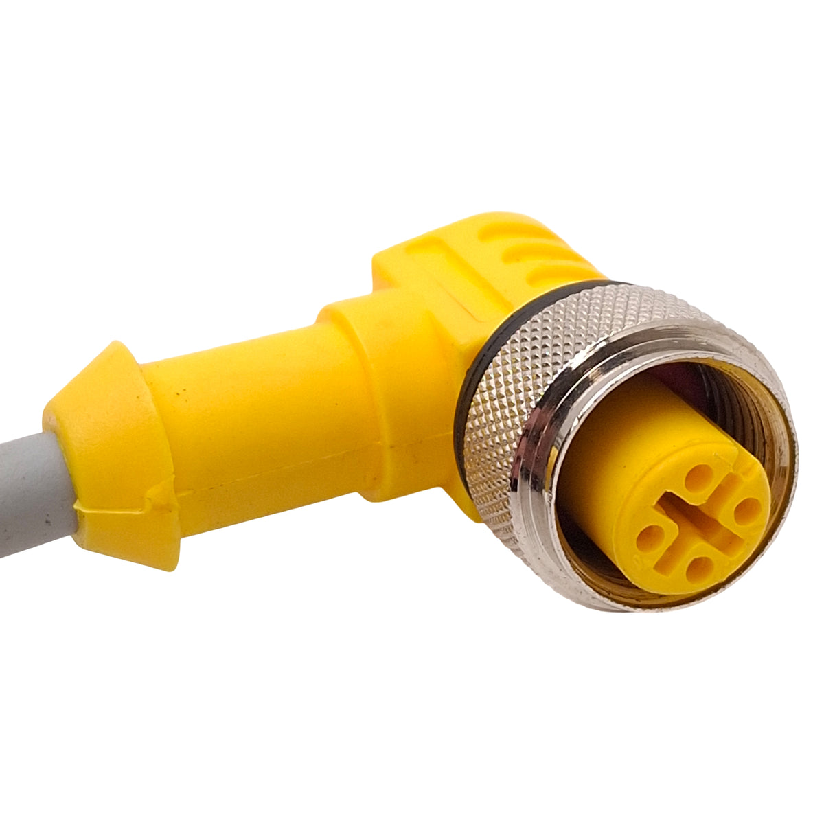 Used Turck WK 4.4T-5-WS 4.4T/S101 Extension Cable, 90° M12 4-Pin Male to Female, 5m