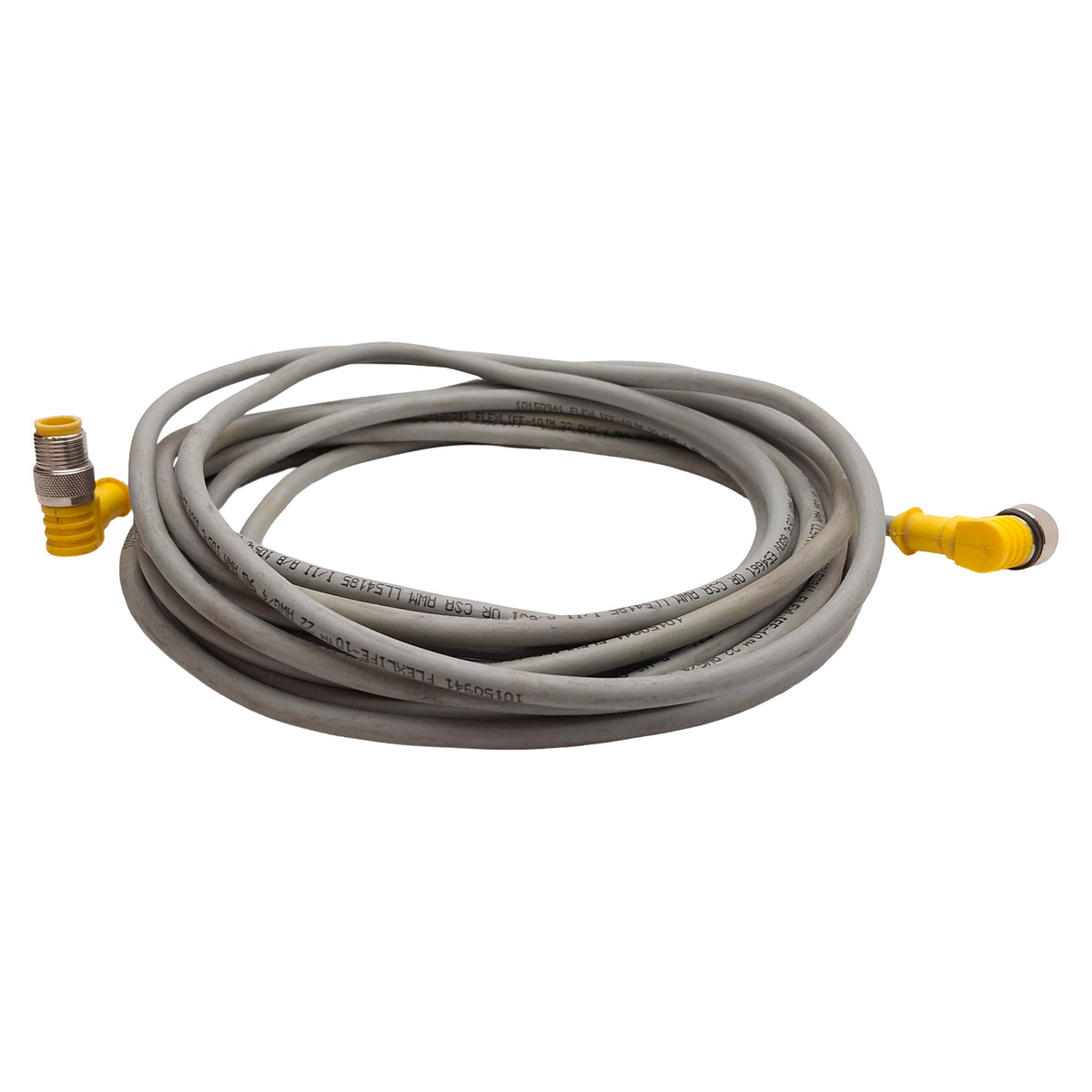 Used Turck WK 4.4T-5-WS 4.4T/S101 Extension Cable, 90° M12 4-Pin Male to Female, 5m