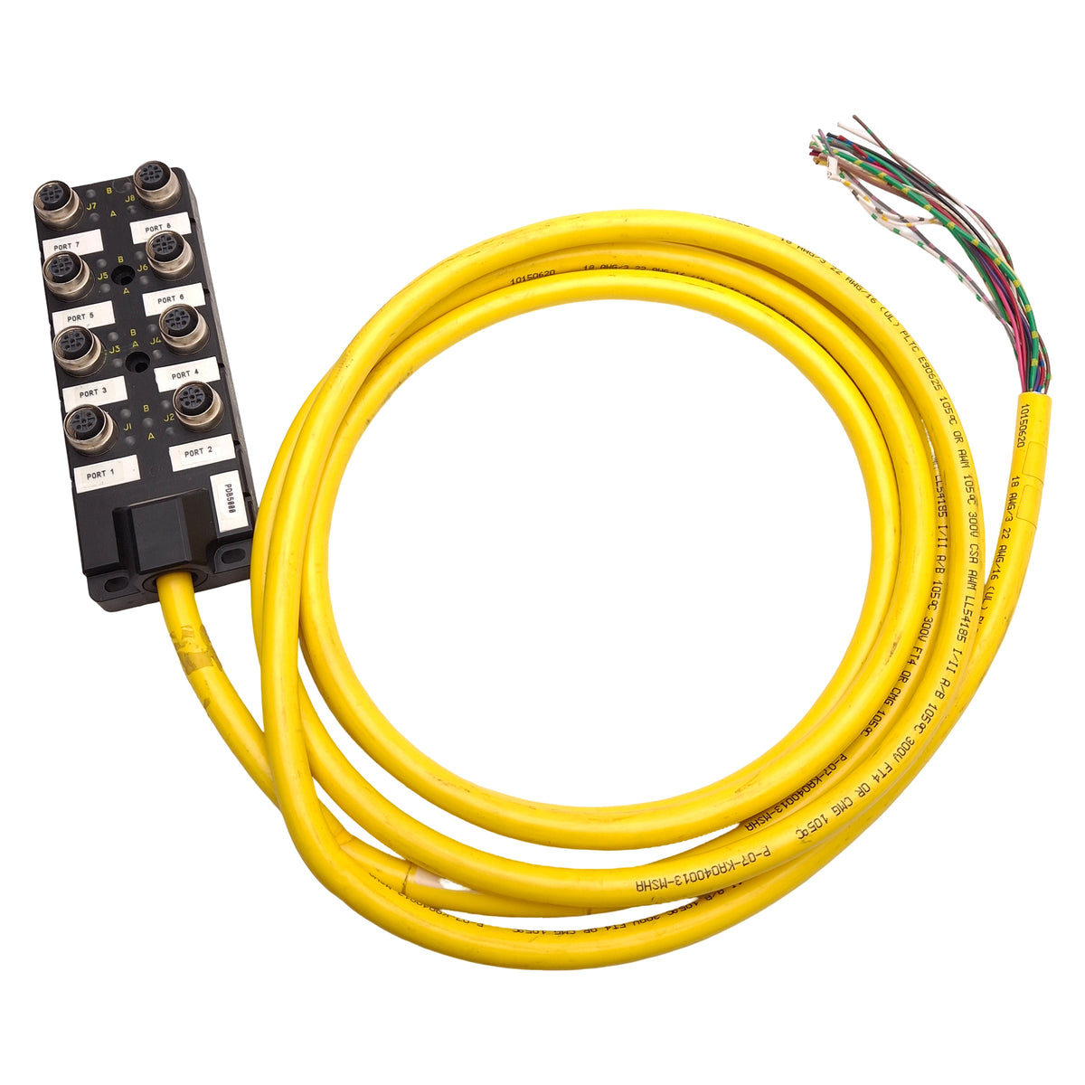 Used Turck 8MB12Z-5-5 Eurofast Junction Box, 30V 4A, (8x) M12 5-Pin Female, 3m Lead