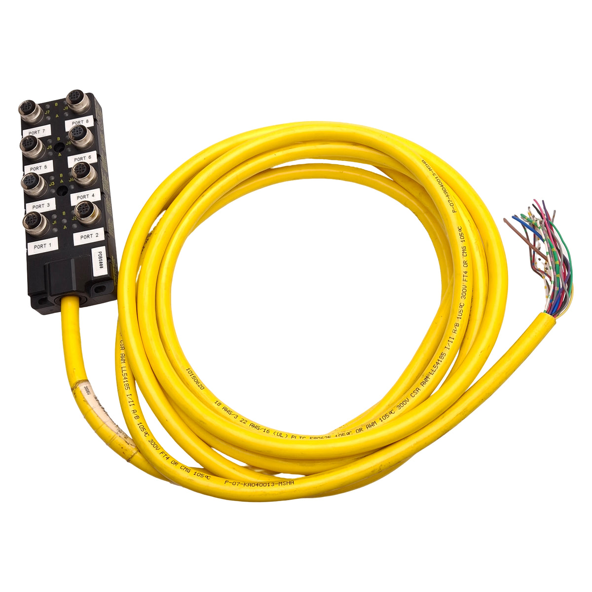 Used Turck 8MB12Z-5-5 Eurofast Junction Box, 30V 4A, (8x) M12 5-Pin Female, 4m Lead