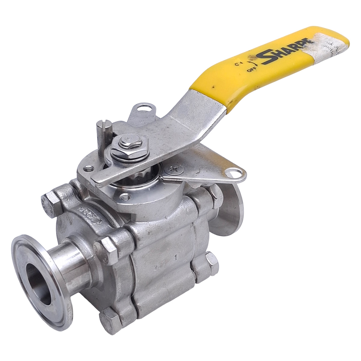 Used Sharpe 1-88-6-6-M-M-CE High Purity Three-Piece Ball Valve 1480psi, 1in Tri-Clamp