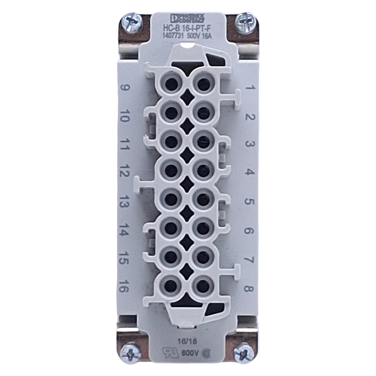 Used Phoenix Contact HC-B 16-I-PT-F Contact Insert 16-Position, Push-In Connectors
