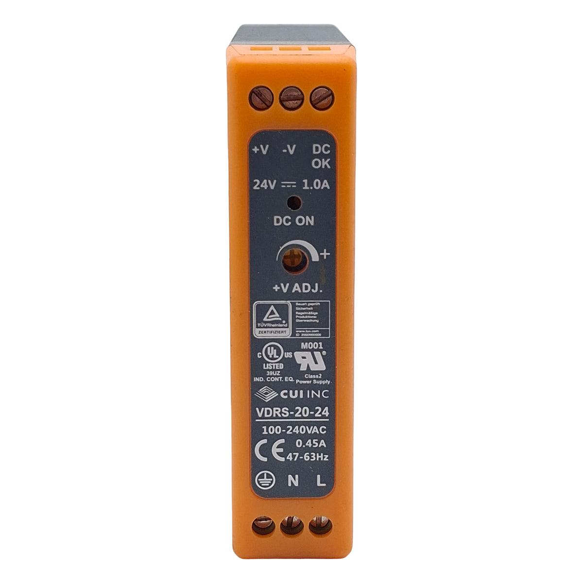 Used CUI Inc/Bel Power Solutions VDRS-20-24 Power Supply, 100-240VAC In, 1A 24VDC Out