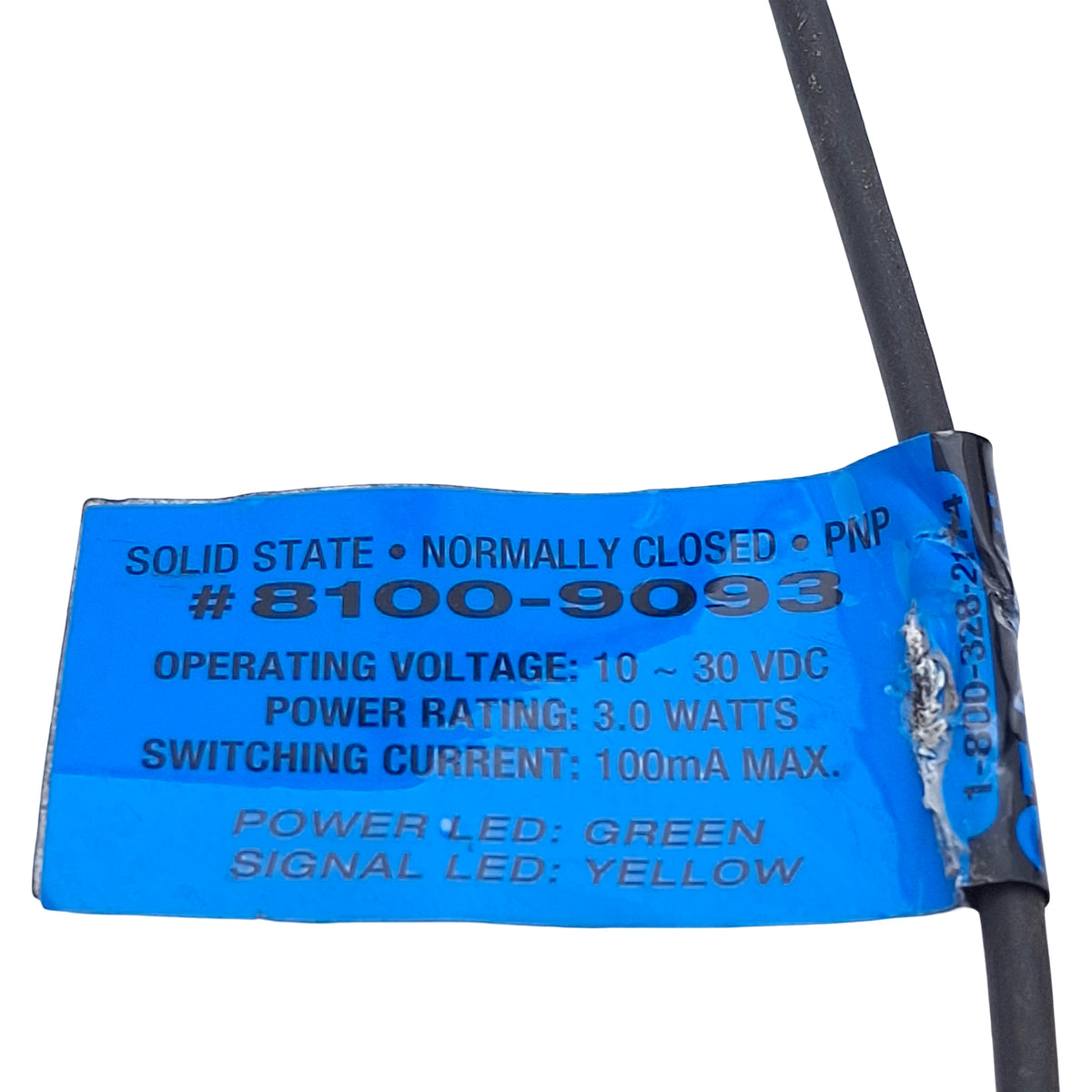 New – Open box Tolomatic 8100-9093 Sold-State Switch, PNP NC, 100mA, 10-30VDC, 3-Pin M8, 5.3m